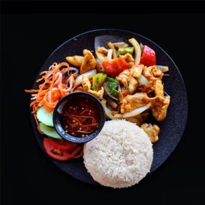 C8. Sweet & Sauce Chicken Rice Plate
