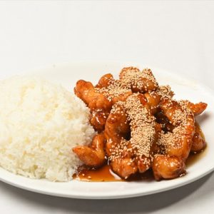 C9. Orange Chicken Rice Plate