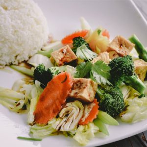 L7. Vegetable Stir-Fry with choice of meat (Pork, Beef, Chicken, Shrimp) (Lunch)